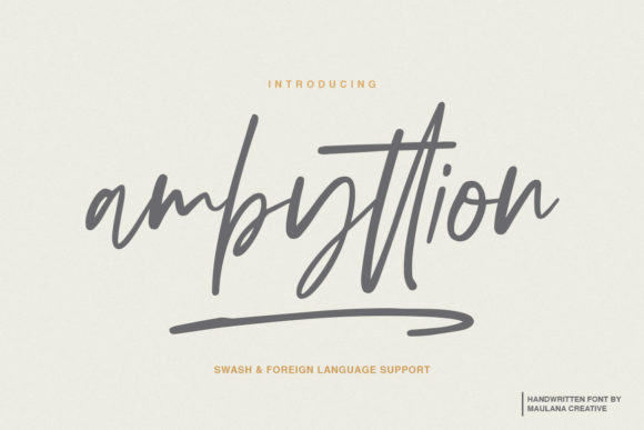 Ambyttion: A Playful Script Font That Brings Romance to Every Design